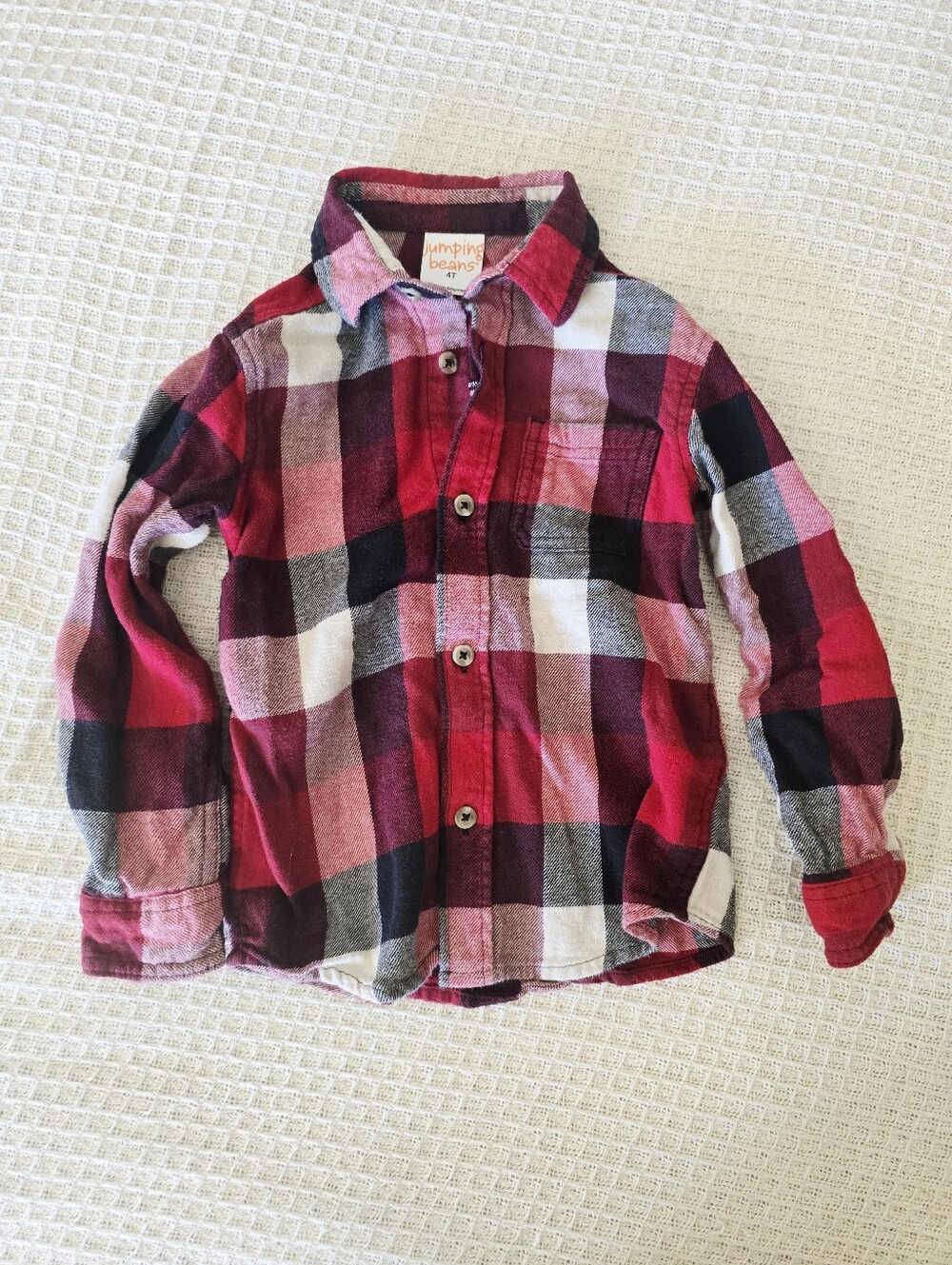 jumping beans Red, Black & White Plaid Button-Down Shirt
